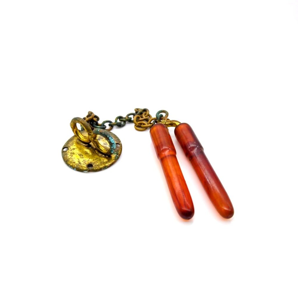 Root Beer Bakelite Snapette Button, Vintage Pin Type Specialty Mens Fashion